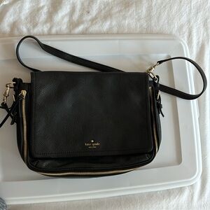 Gold and Black Kate Spade Messenger Bag